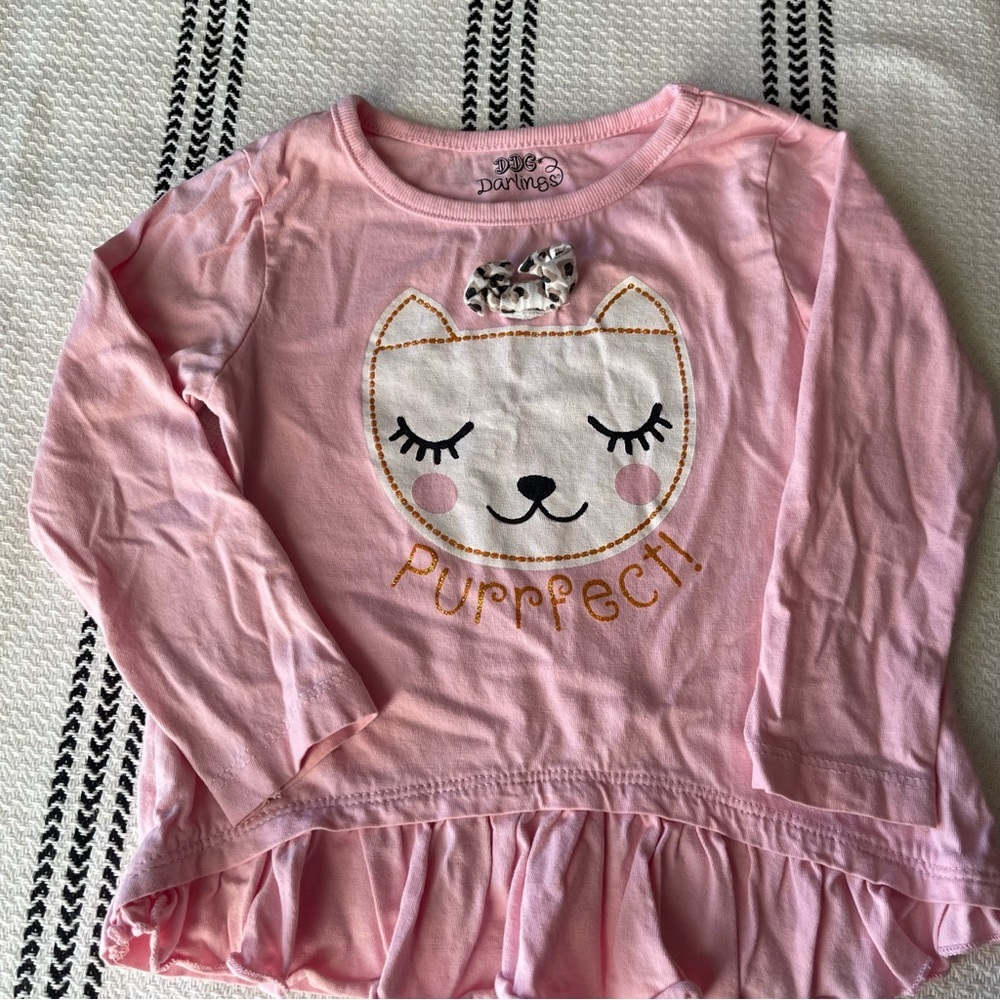 DDG Darling | pink top: long sleeve | 2T Cat top